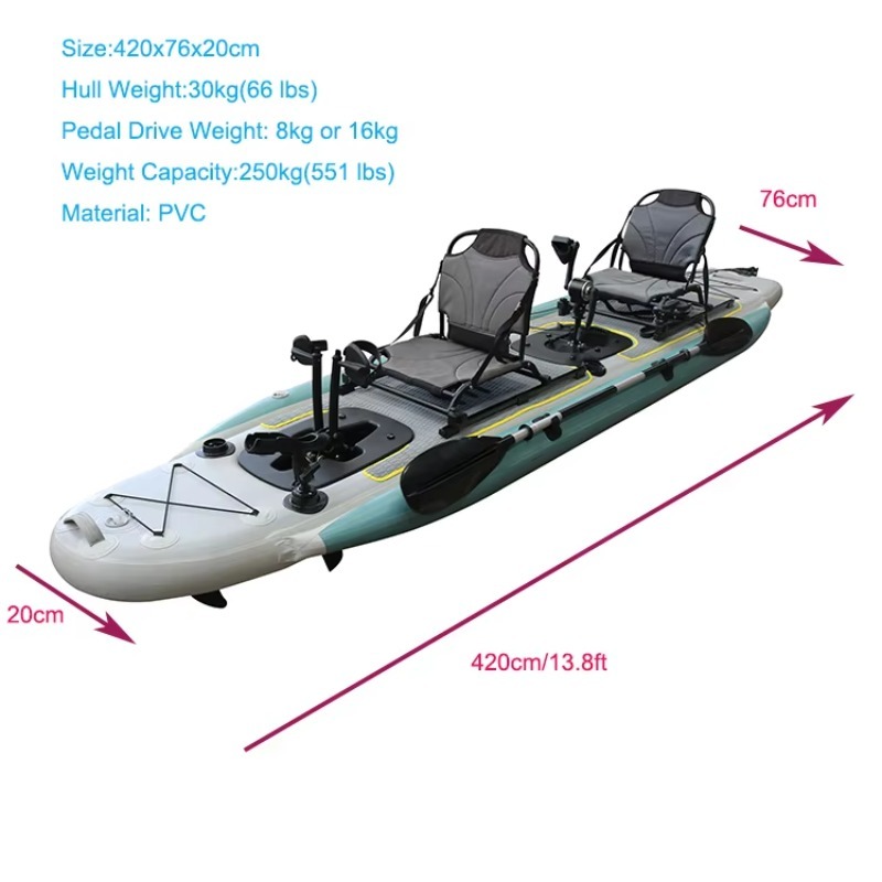 13.8ft Şişme Pedal Kayığı 2 Ki - Fishing Kayak Pedal Drive incelemesi ve fiyatı